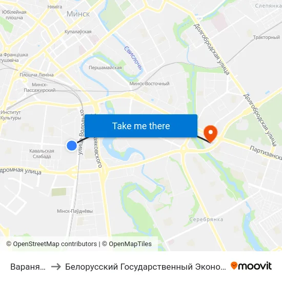 Варанянскага to Белорусский Государственный Экономический Университет map