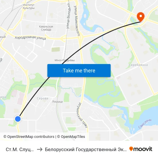 Ст.М. Слуцкі Гасцінец to Белорусский Государственный Экономический Университет map