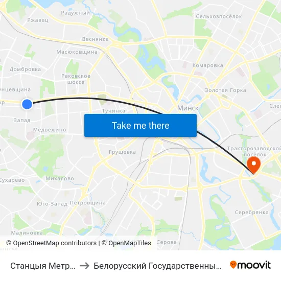 Станцыя Метро Кунцаўшчына to Белорусский Государственный Экономический Университет map