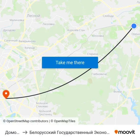 Домошаны to Белорусский Государственный Экономический Университет map
