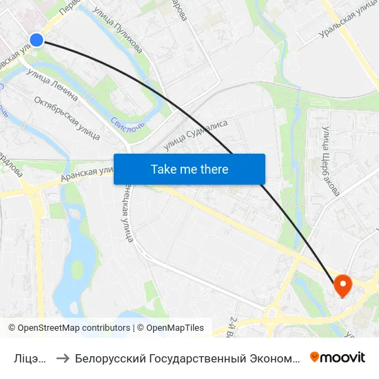 Ліцэй Бду to Белорусский Государственный Экономический Университет map