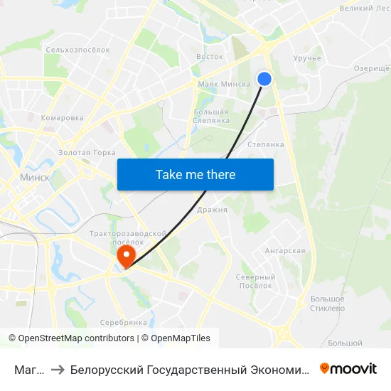 Магістр to Белорусский Государственный Экономический Университет map