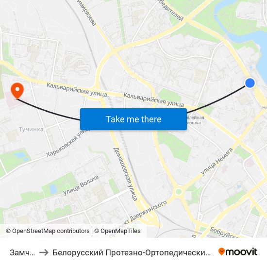 Замчышча to Белорусский Протезно-Ортопедический Восстановительный Центр map