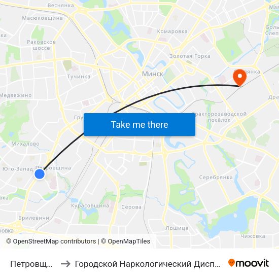 Петровщина to Городской Наркологический Диспансер map