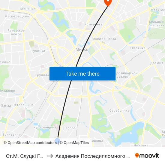 Ст.М. Слуцкі Гасцінец to Академия Последипломного Образования map