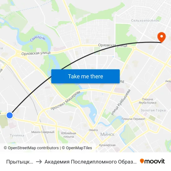 Прытыцкага to Академия Последипломного Образования map
