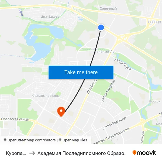 Куропаты to Академия Последипломного Образования map