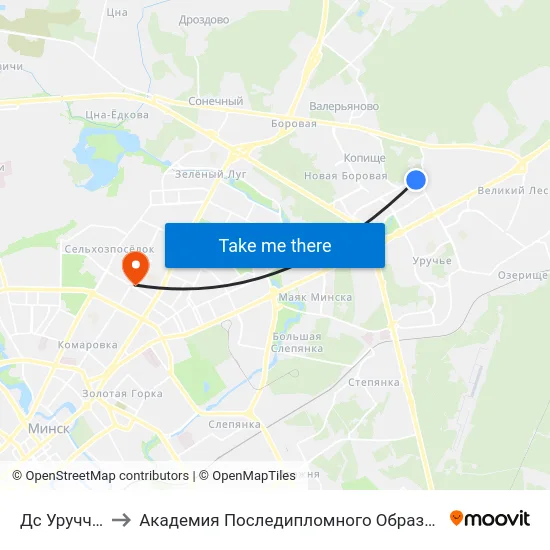 Дс Уручча-4 to Академия Последипломного Образования map