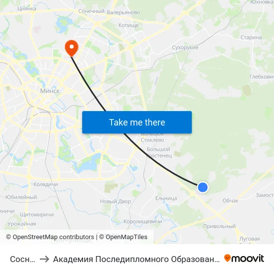 Сосны to Академия Последипломного Образования map