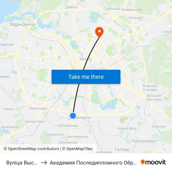 Вуліца Высокая to Академия Последипломного Образования map
