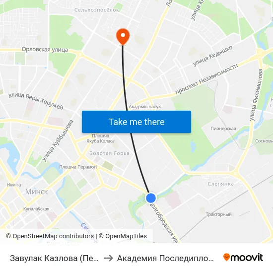 Завулак Казлова (Переулок Козлова) to Академия Последипломного Образования map