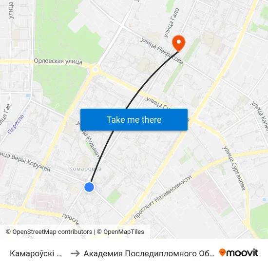 Камароўскі Рынак to Академия Последипломного Образования map