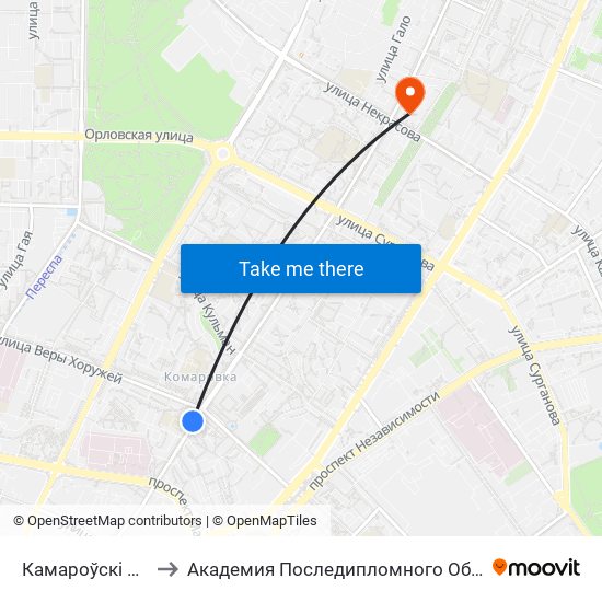 Камароўскі Рынак to Академия Последипломного Образования map