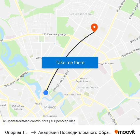 Оперны Тэатр to Академия Последипломного Образования map