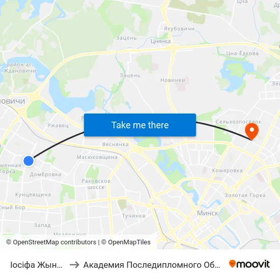 Іосіфа Жыновіча to Академия Последипломного Образования map
