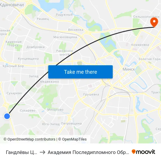 Гандлёвы Цэнтр to Академия Последипломного Образования map