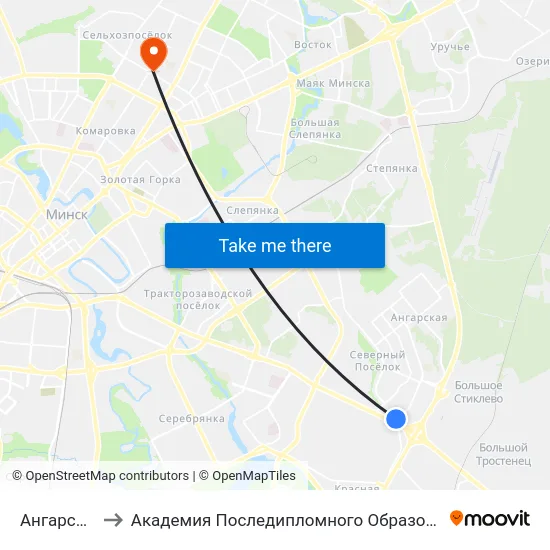 Ангарская to Академия Последипломного Образования map