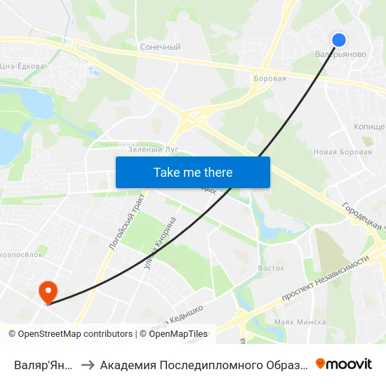 Валяр'Янава to Академия Последипломного Образования map