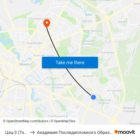 Цэц-3 (Тэц-3) to Академия Последипломного Образования map