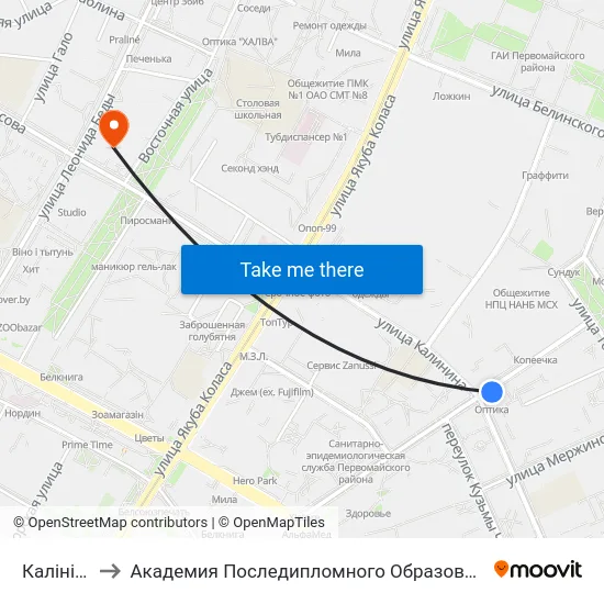 Калініна to Академия Последипломного Образования map