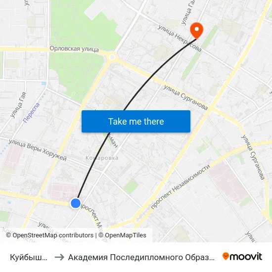 Куйбышава to Академия Последипломного Образования map