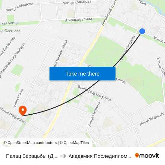 Палац Барацьбы (Дворец Борьбы) to Академия Последипломного Образования map