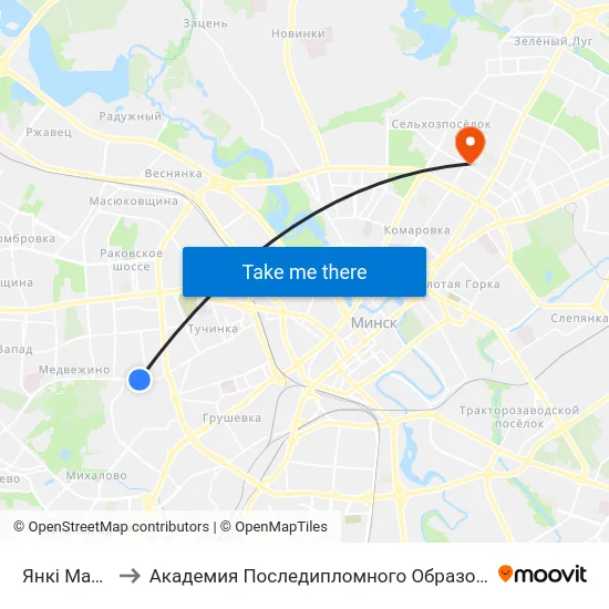 Янкі Маўра to Академия Последипломного Образования map