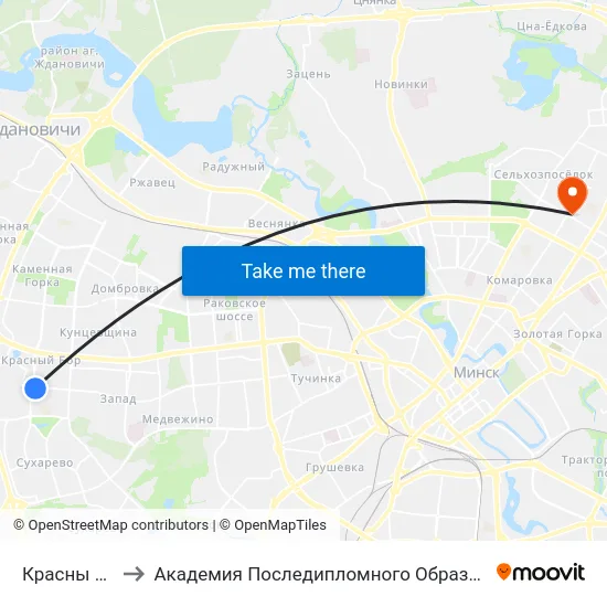 Красны Бор to Академия Последипломного Образования map