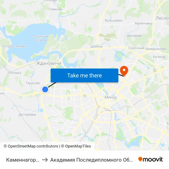 Каменнагорская to Академия Последипломного Образования map