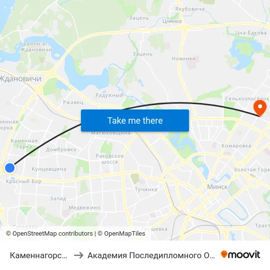 Каменнагорская, 14 to Академия Последипломного Образования map