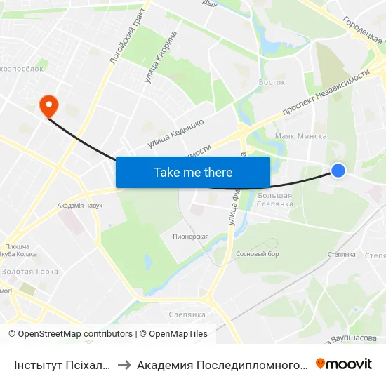 Інстытут Псіхалогіі Бдпу to Академия Последипломного Образования map