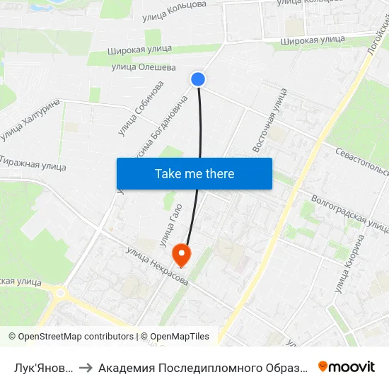 Лук'Яновіча to Академия Последипломного Образования map