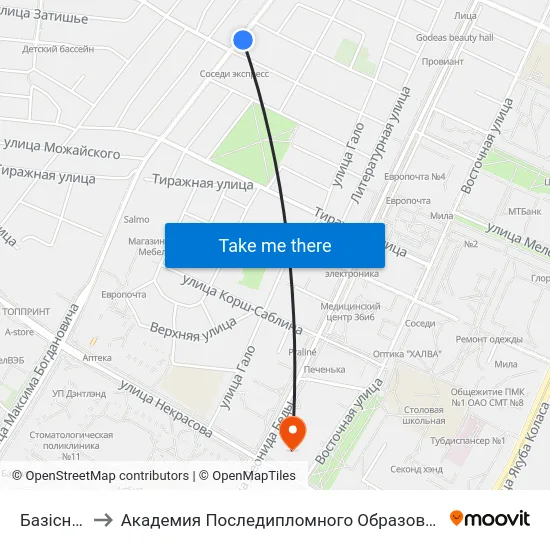 Базісная to Академия Последипломного Образования map