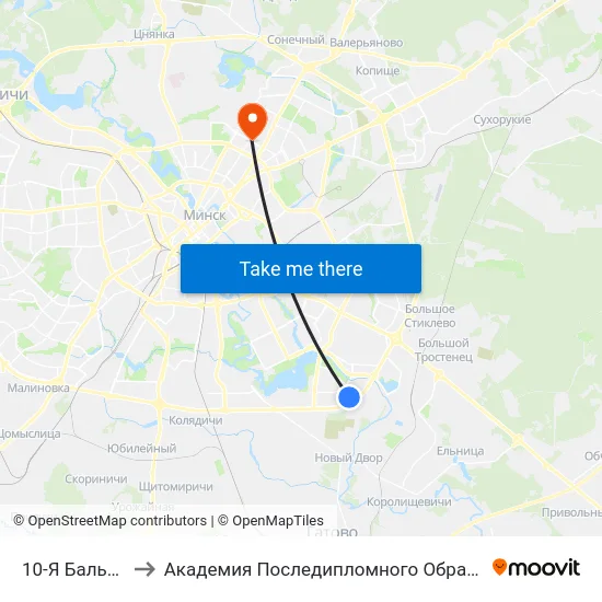10-Я Бальніца to Академия Последипломного Образования map