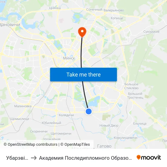 Убарэвіча to Академия Последипломного Образования map