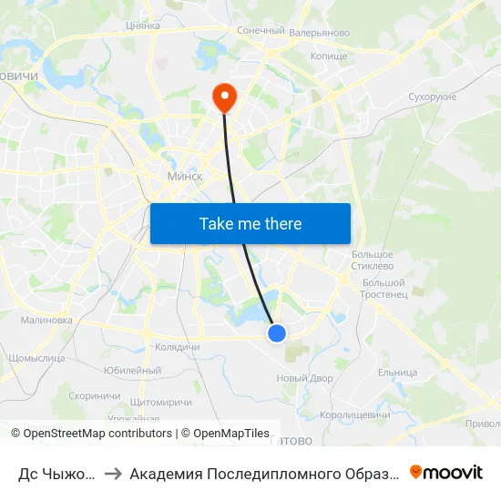 Дс Чыжоўка to Академия Последипломного Образования map