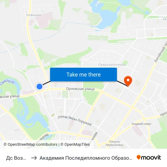 Дс Возера to Академия Последипломного Образования map