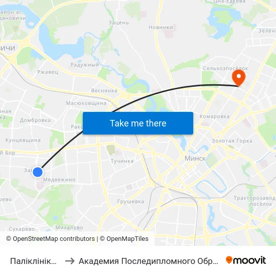 Паліклініка №2 to Академия Последипломного Образования map