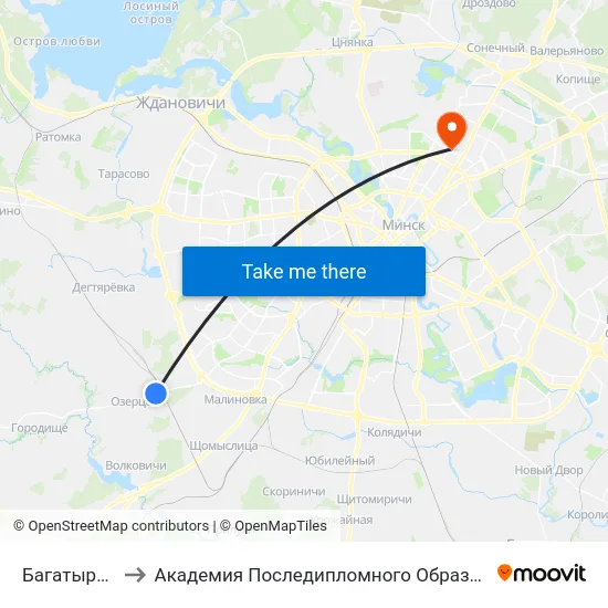 Багатырова to Академия Последипломного Образования map