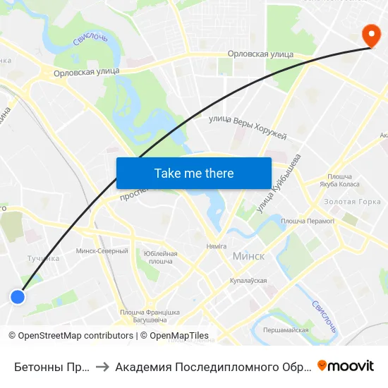Бетонны Праезд to Академия Последипломного Образования map