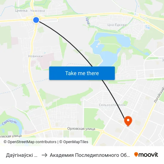 Даўгінаўскі Тракт to Академия Последипломного Образования map