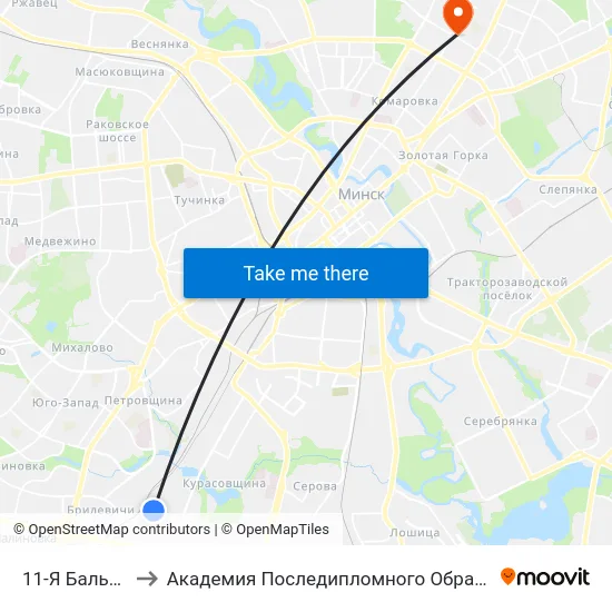 11-Я Бальніца to Академия Последипломного Образования map