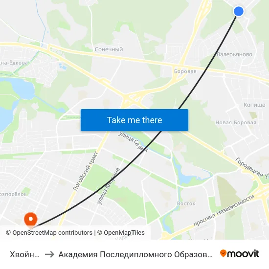 Хвойная to Академия Последипломного Образования map