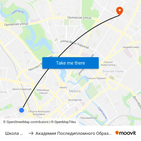 Школа №60 to Академия Последипломного Образования map