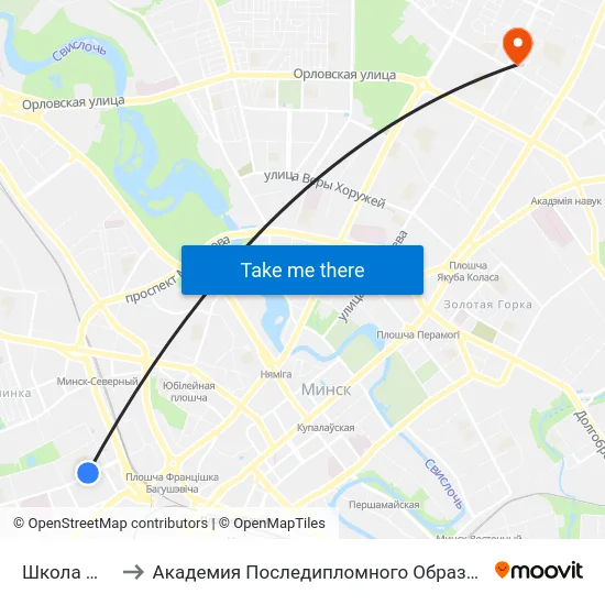 Школа №60 to Академия Последипломного Образования map