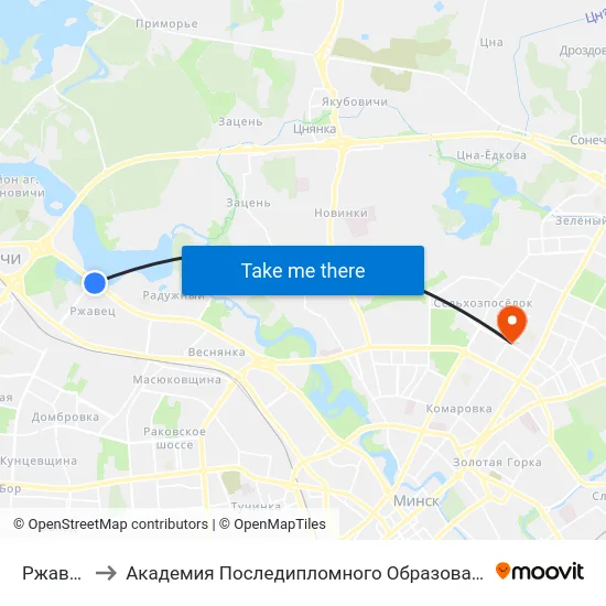 Ржавец to Академия Последипломного Образования map