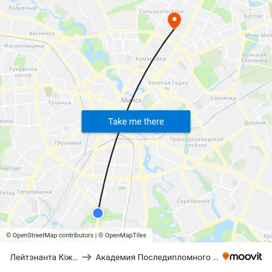 Лейтэнанта Кіжаватава to Академия Последипломного Образования map