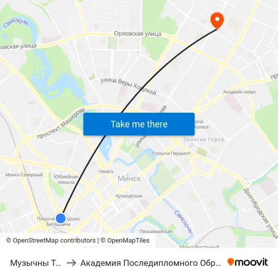 Музычны Тэатр to Академия Последипломного Образования map
