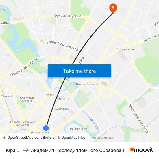 Кірава to Академия Последипломного Образования map