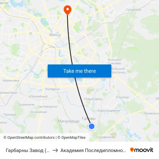 Гарбарны Завод (Кожзавод) to Академия Последипломного Образования map